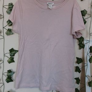 pink plain short sleeve top